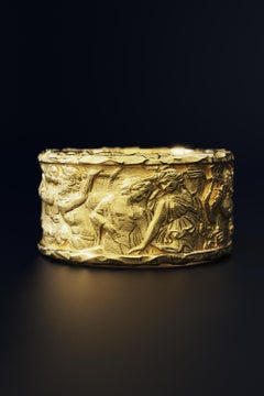 Ariadne & Dionysus Men's Solid Gold Ring 14K  Oltremare Gioielli made in Italy