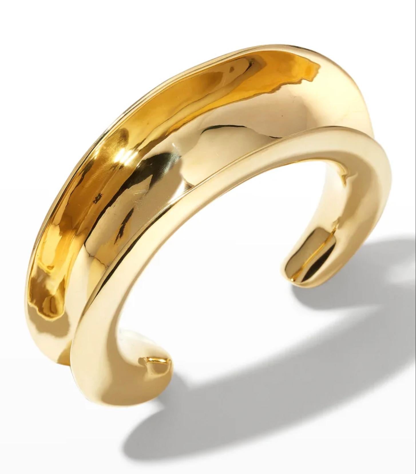 Modernist Ariana Boussard-Reifel Bast Gold Bronze Sculptural Modern Cuff Bracelet For Sale