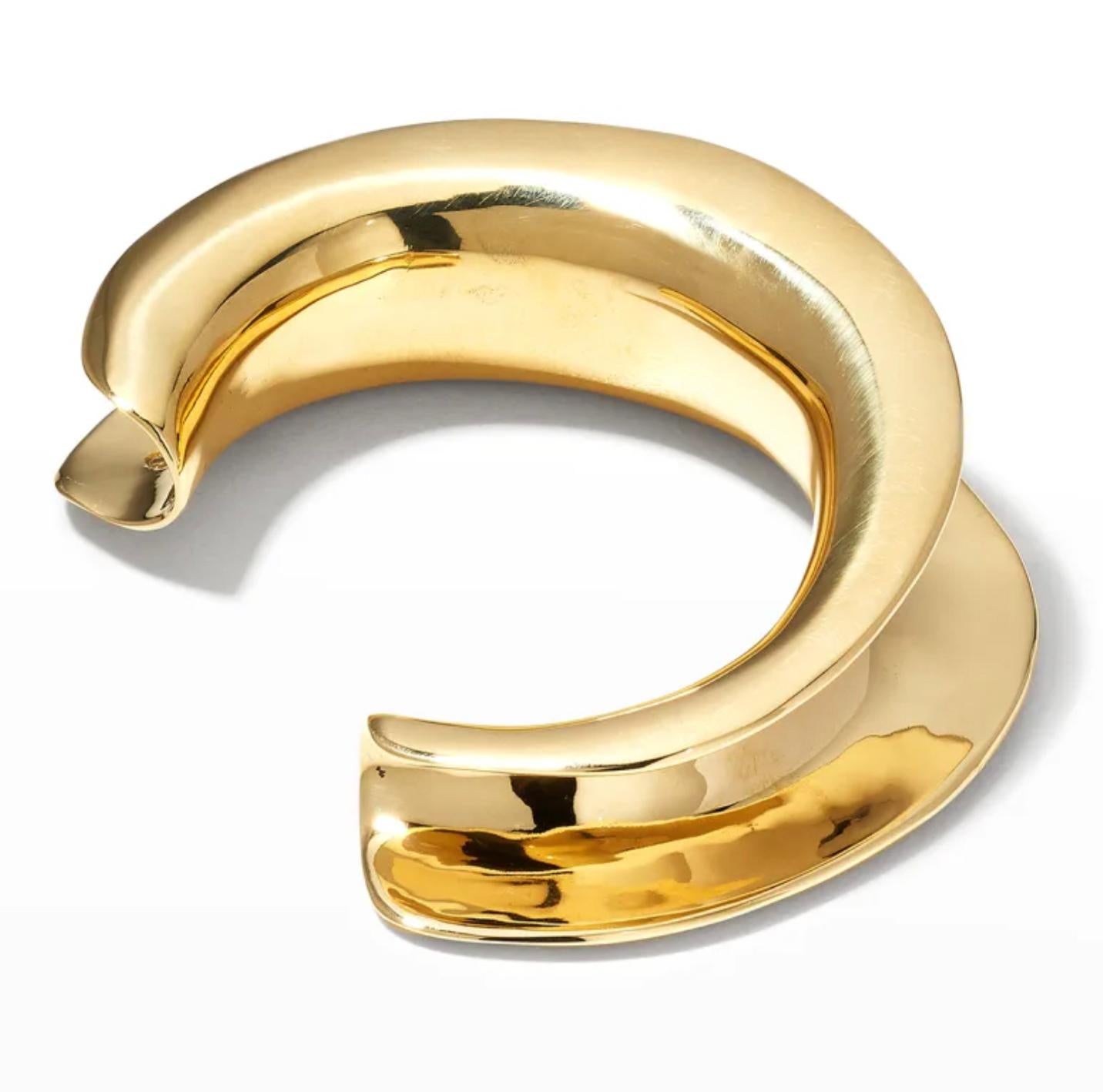 Women's or Men's Ariana Boussard-Reifel Bast Gold Bronze Sculptural Modern Cuff Bracelet For Sale