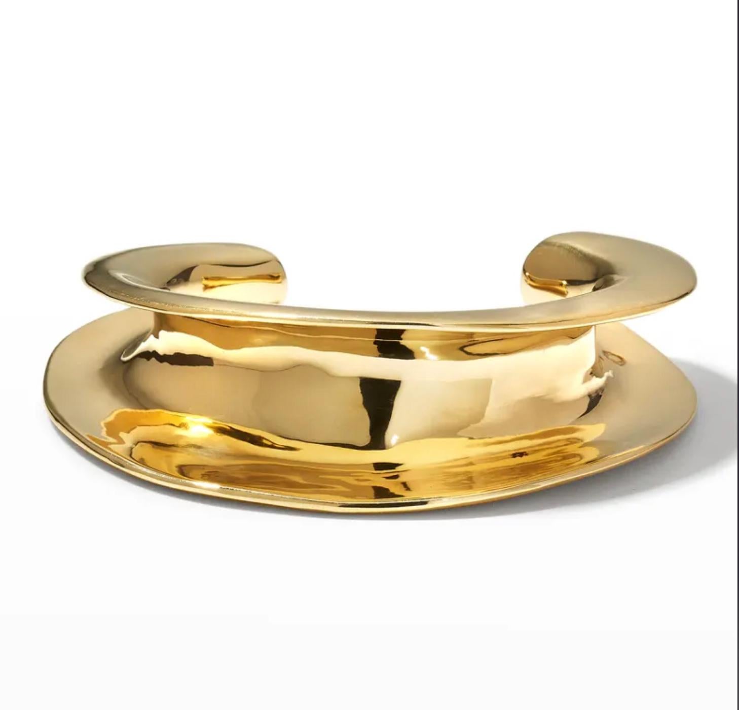 Ariana Boussard-Reifel Bast Gold Bronze Sculptural Modern Cuff Bracelet For Sale 4