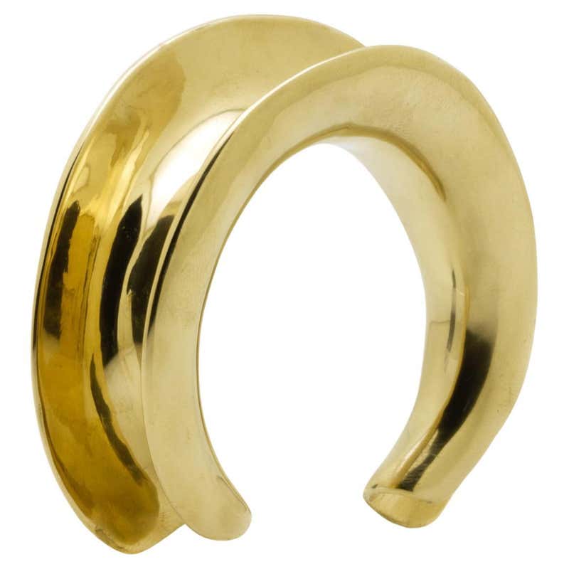 Ariana Boussard-Reifel Sculptural Gold Bronze Cuff Bracelet For Sale at ...