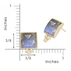 Ariana Labradorite 18 Karat Gold Stud Earrings