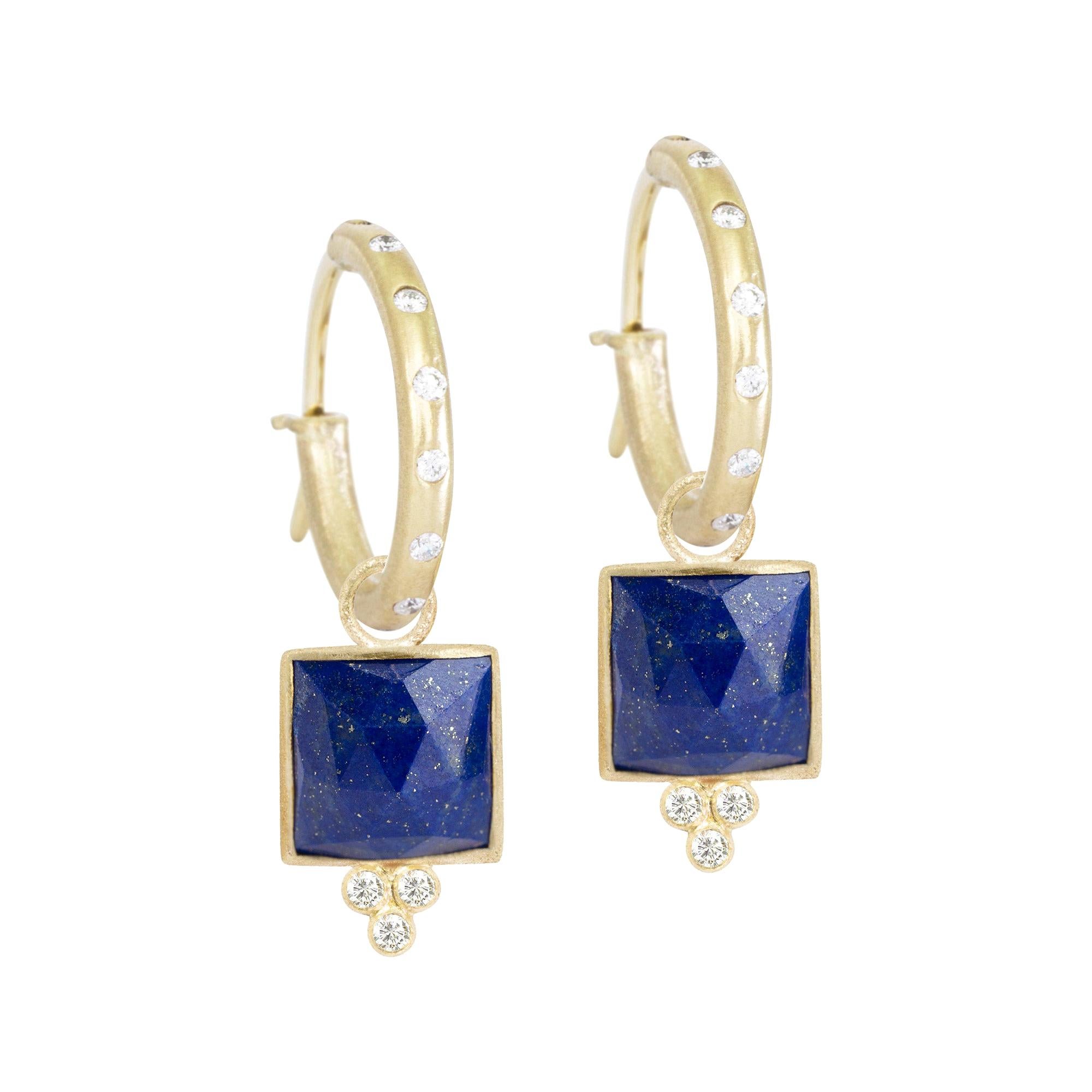 Ariana Boucles d'oreilles en or 18 carats et lapis