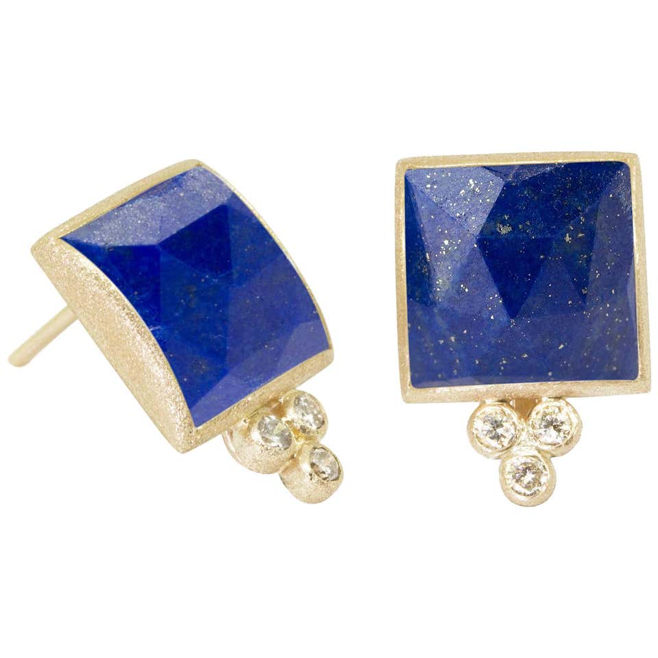 Lapis gold earrings Clearance
