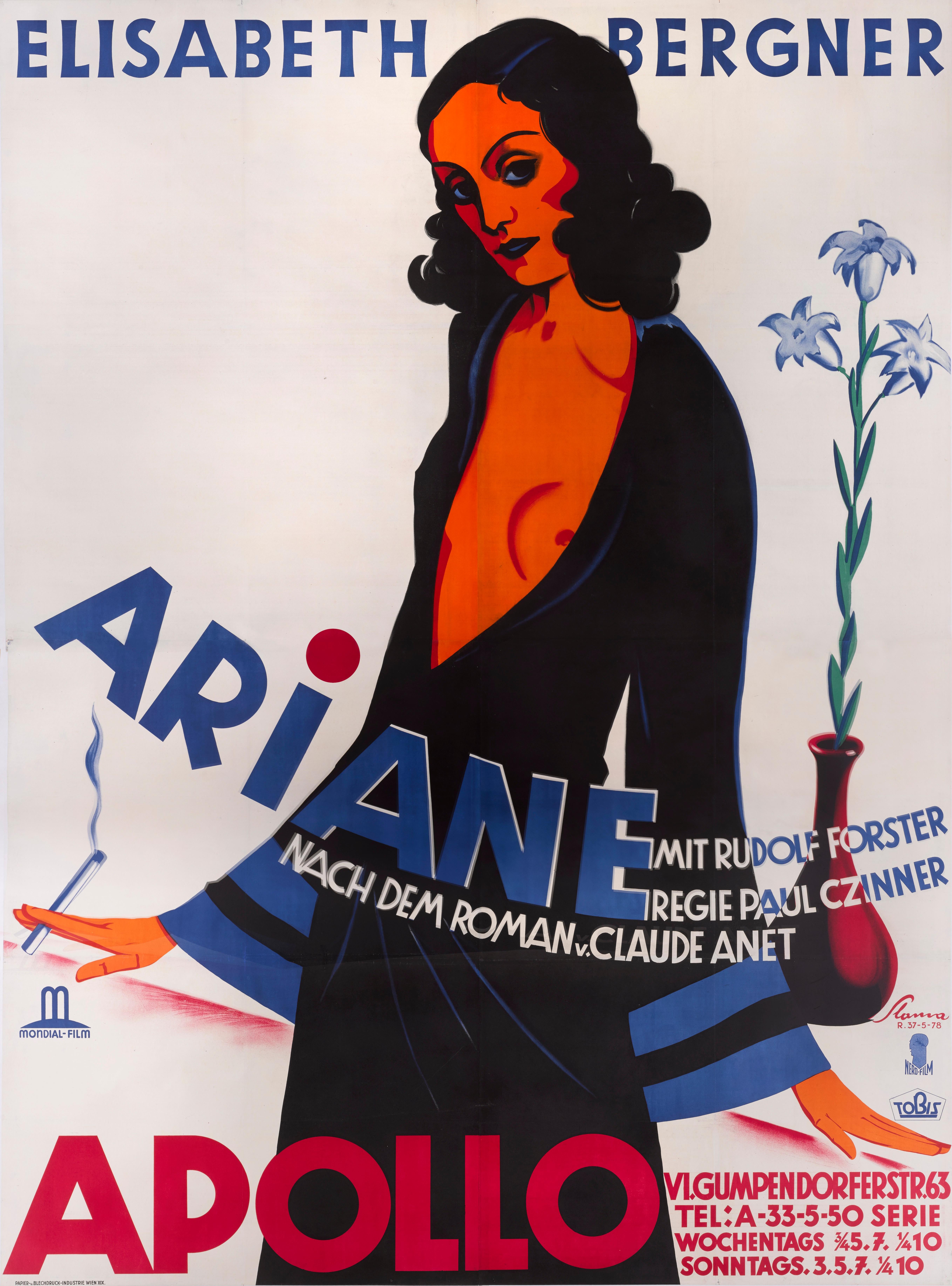 Affiche de film autrichienne originale.
Cette belle affiche a été conçue par Victor Theodor Slama.
À la sortie de l'école, Slama commence un apprentissage de dessinateur en peinture, tout en suivant des cours du soir en art. Dans les années 20, il