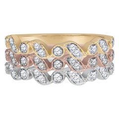 Arianna Jewels 14K Gold Diamond Stackable Ring in White, Yellow and Rose Gold