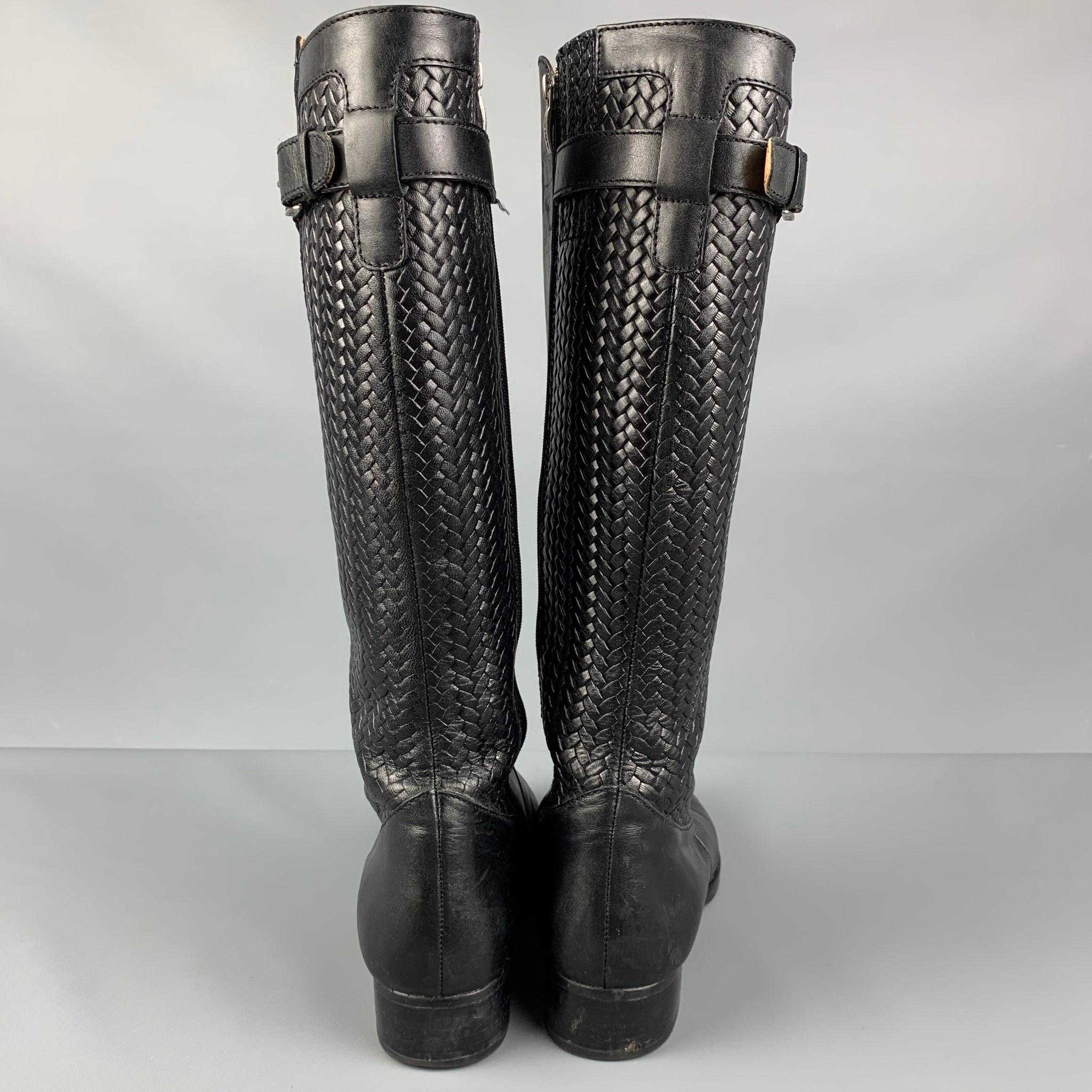 Women's ARIAT Size 7.5 Black Leather Woven Boots