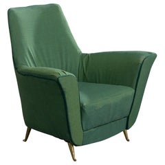 Ariberto Colombo, chaise longue, tissu, laiton, Italie, années 1950