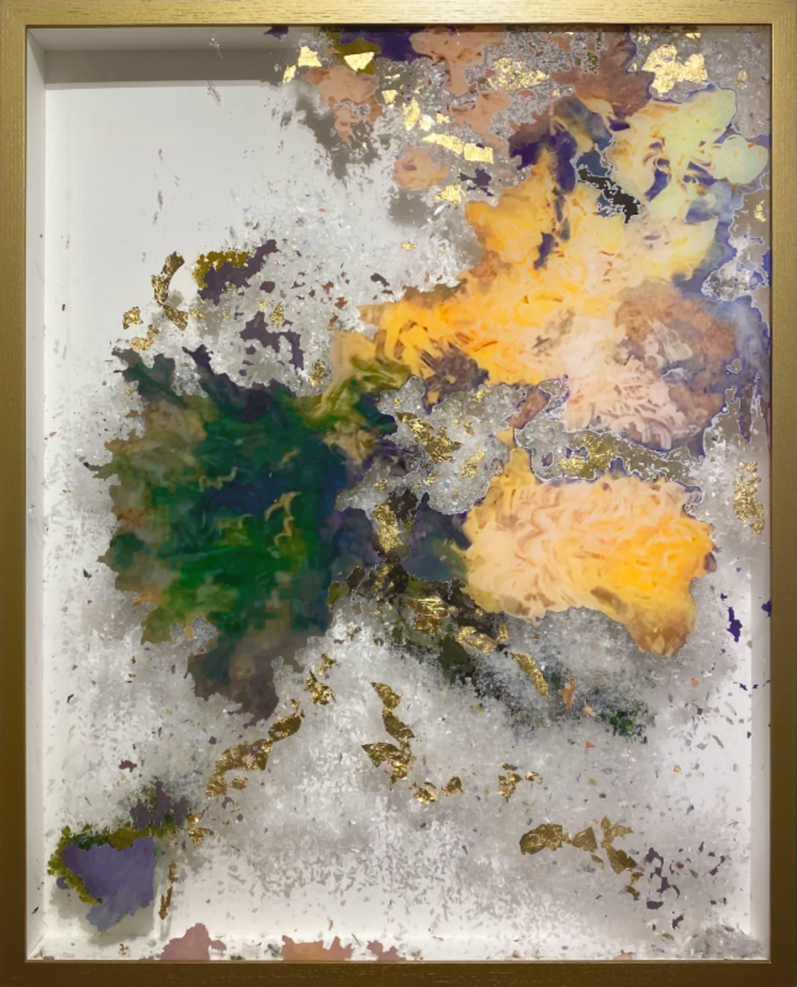 Koralle Misool (Grün Weiß, Gelb) – Mixed Media Art von Arica Hilton