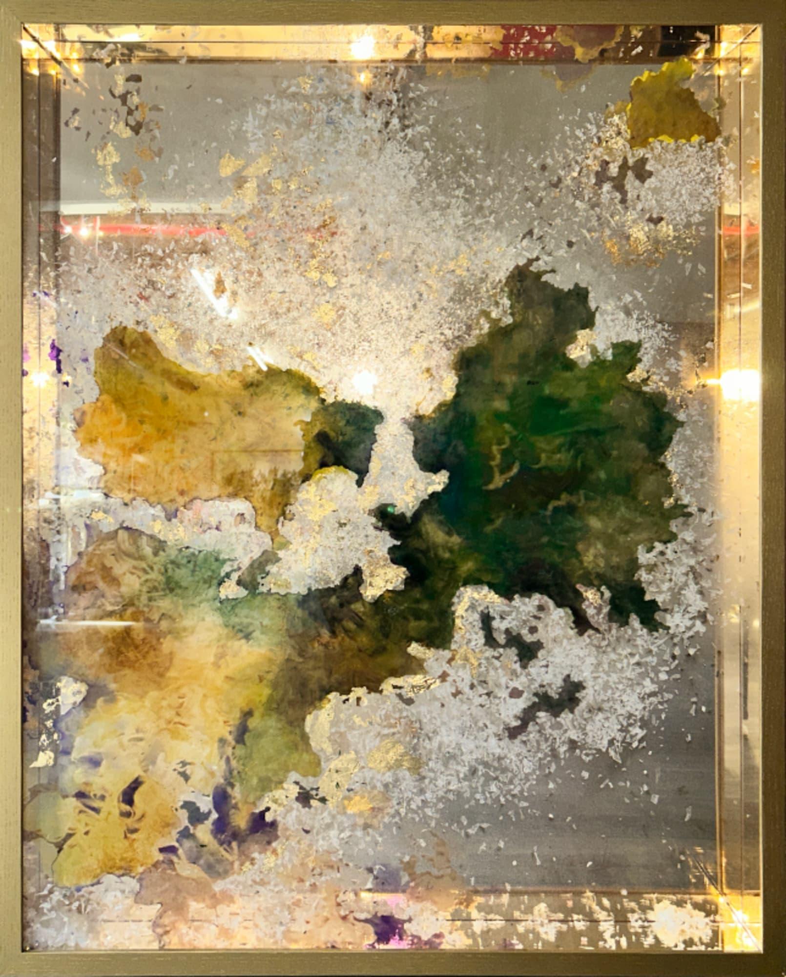 Coral Misool (Green White, Yellow) - Mixed Media Art by Arica Hilton