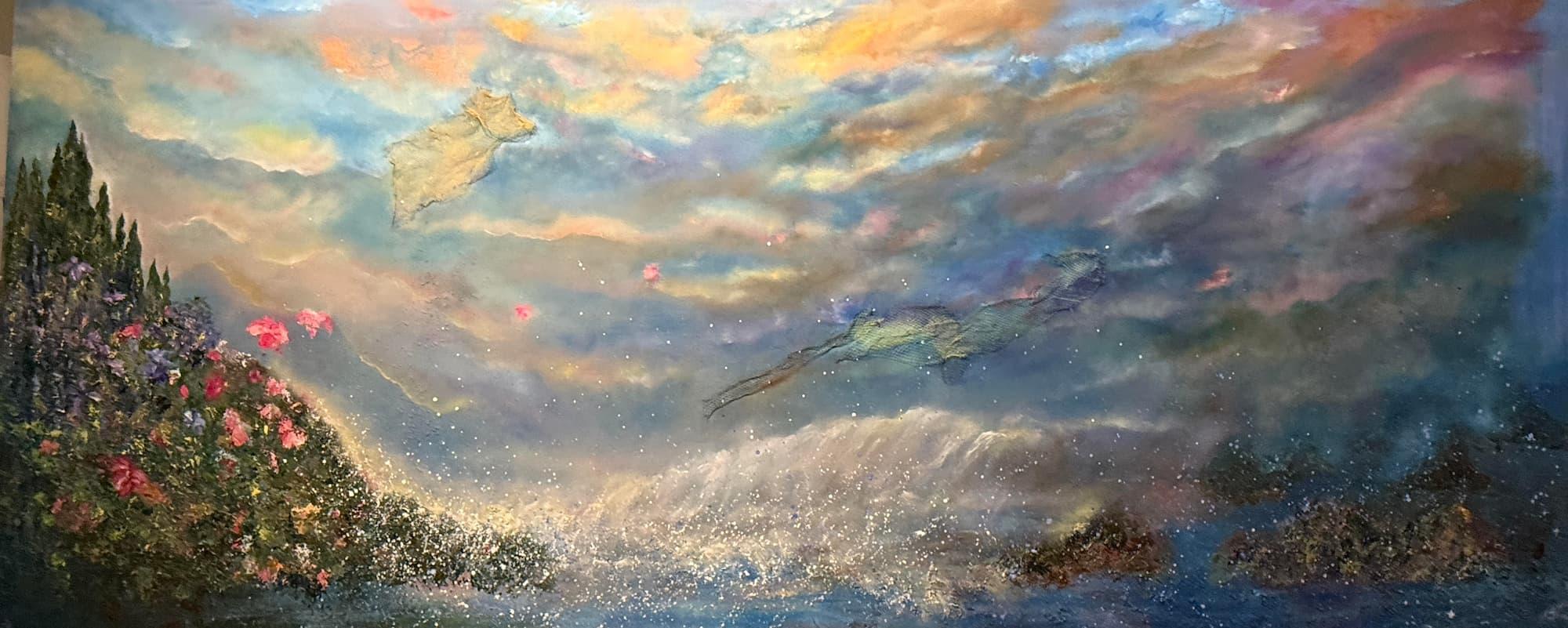 Arica Hilton Landscape Painting - Garden After the Storm