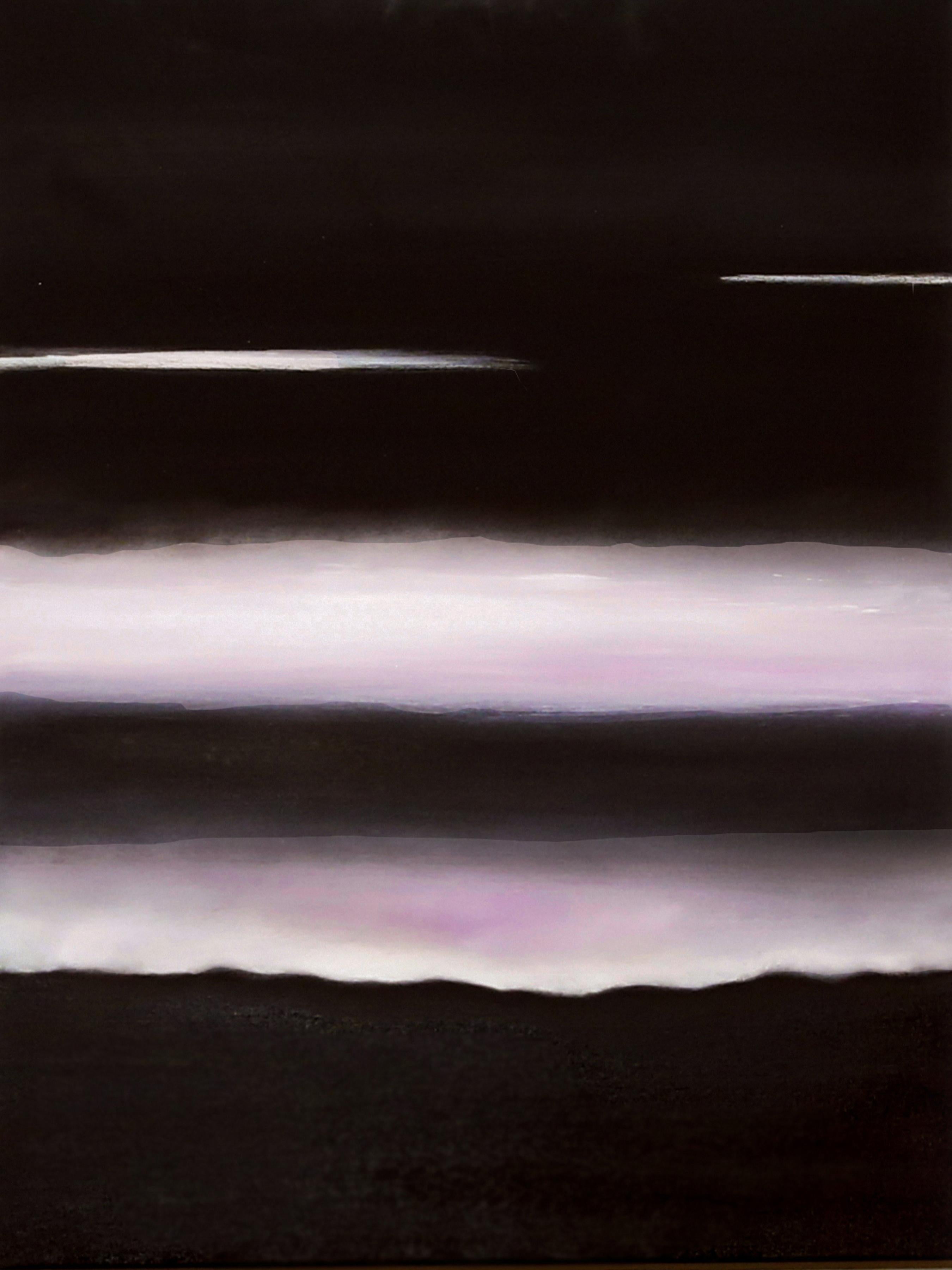 Arica Hilton Abstract Painting - NOCTURNE NIGHT FLIGHT