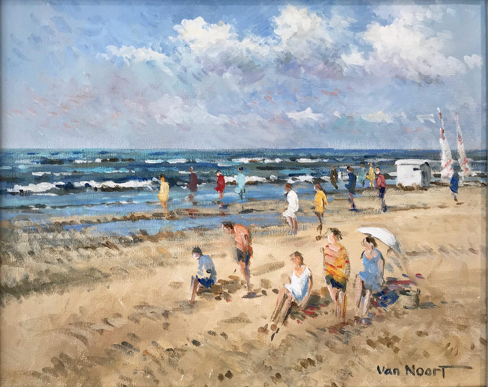 on canvas beach painting