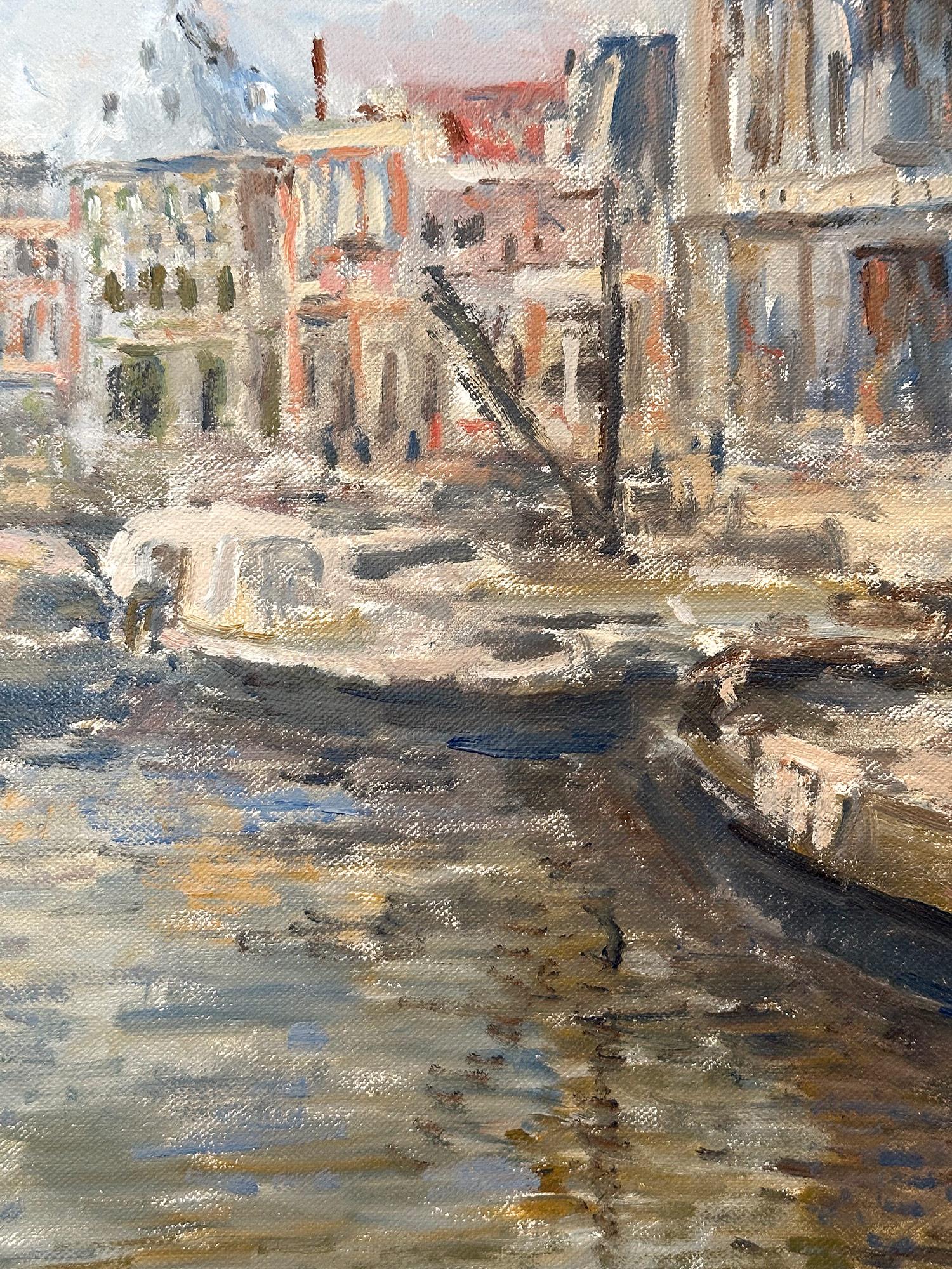 Impressionistisches Ölgemälde auf Leinwand „Spaarne te Haarlem“ von Spaarne te Haarlem, Niederländischer Kanal im Angebot 4