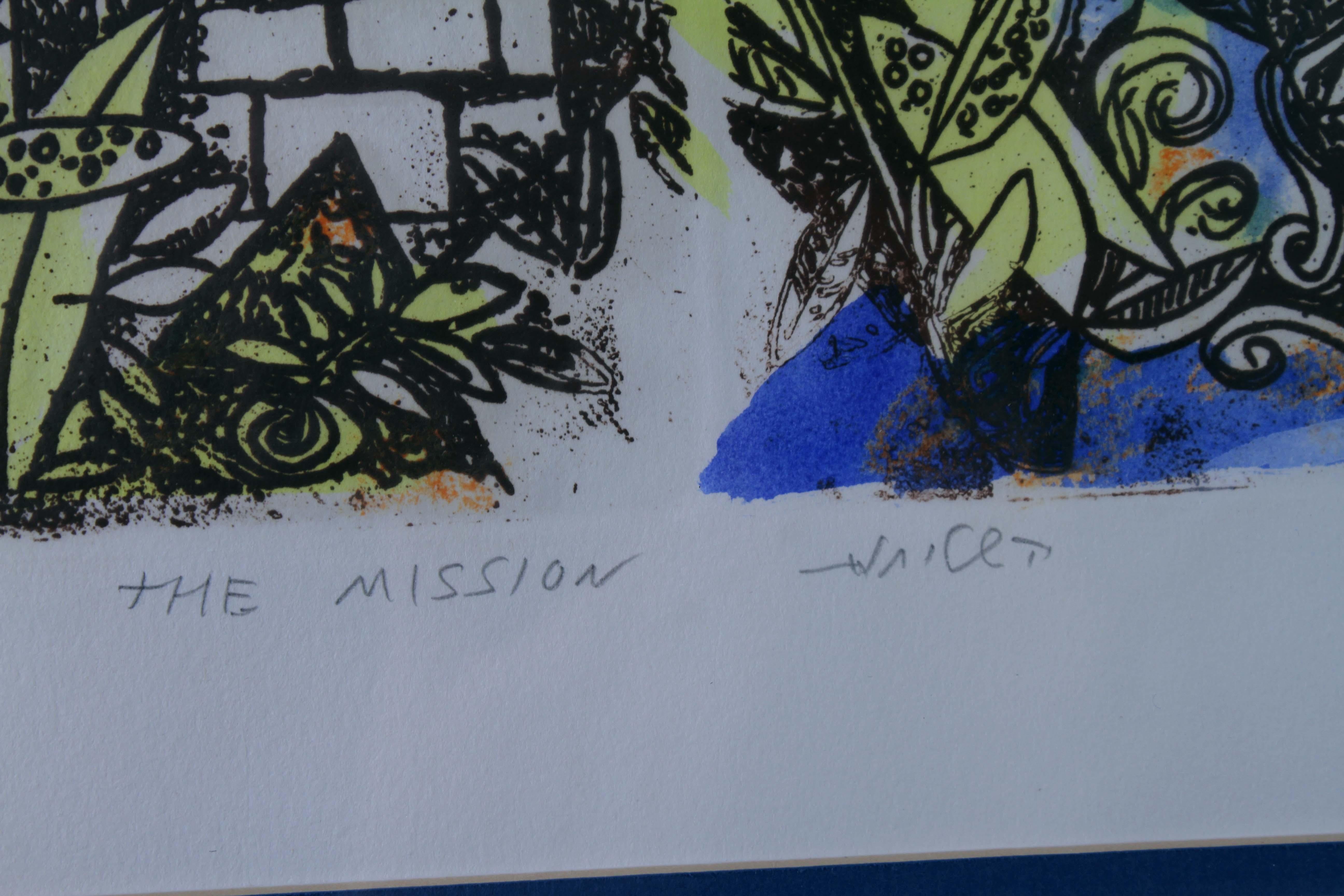 Arie Dubi la Misión Litografía Judaica Contemporánea Firmada AP Enmarcada en venta 4
