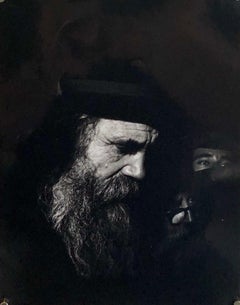 Rabbi Meditating Vintage Silver Gelatin Photograph Chabad Chassidim Judaica