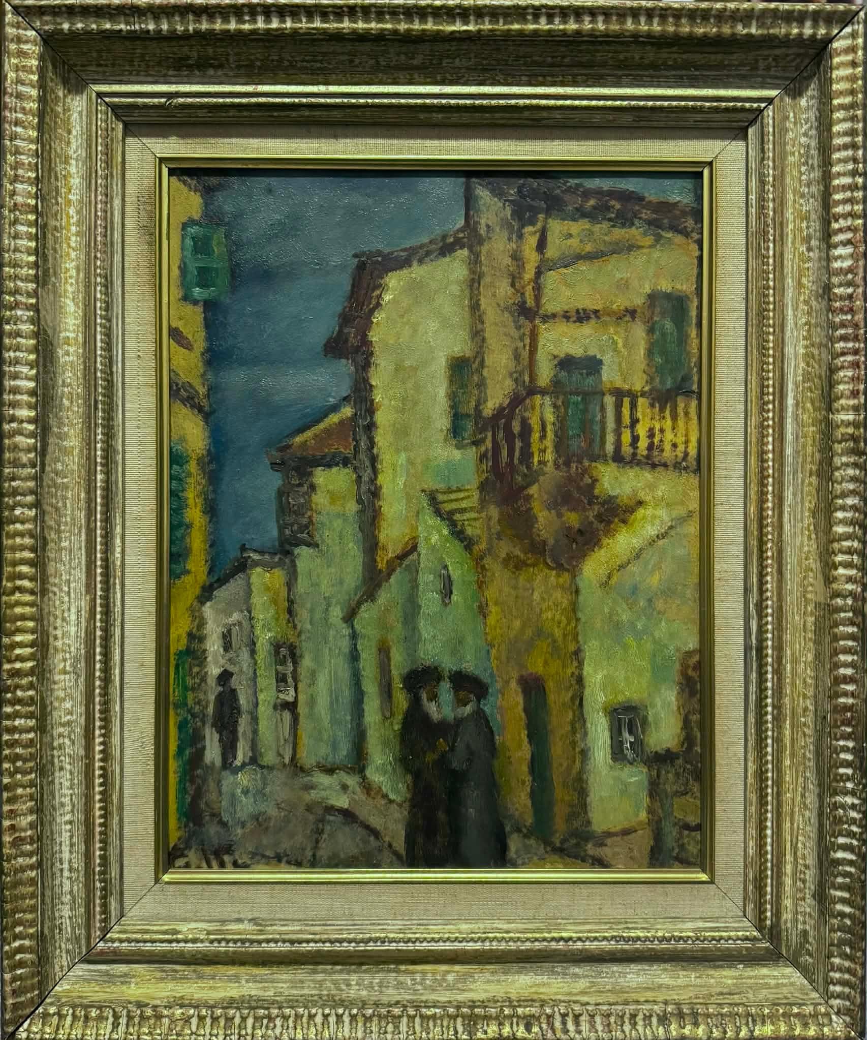 Figuren auf der Straße – Painting von Arieh Allweil