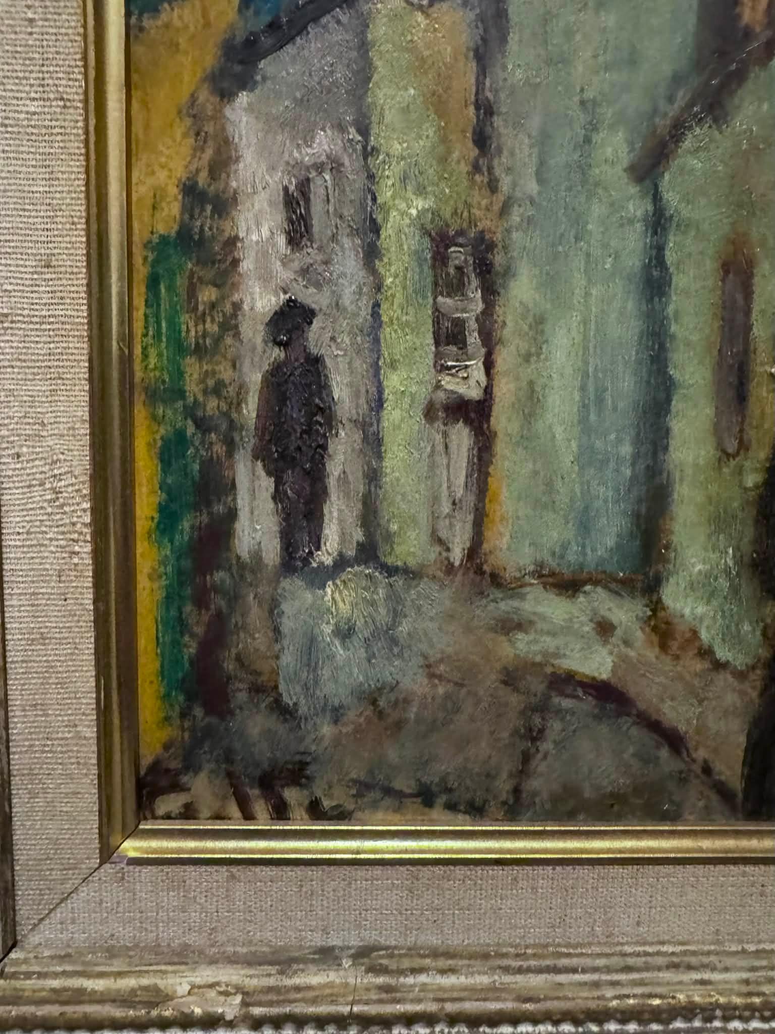 Figuren auf der Straße (Expressionismus), Painting, von Arieh Allweil