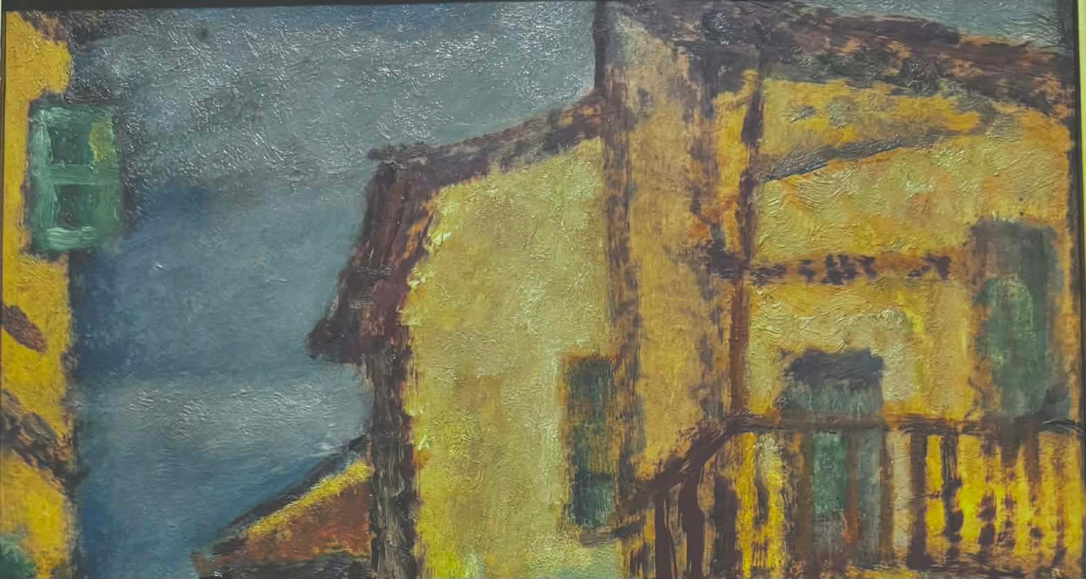 Figuren auf der Straße (Braun), Figurative Painting, von Arieh Allweil