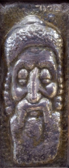 Jerusalem Rabbi, Repousse Sculpture Relief Plaque Israeli Judaica