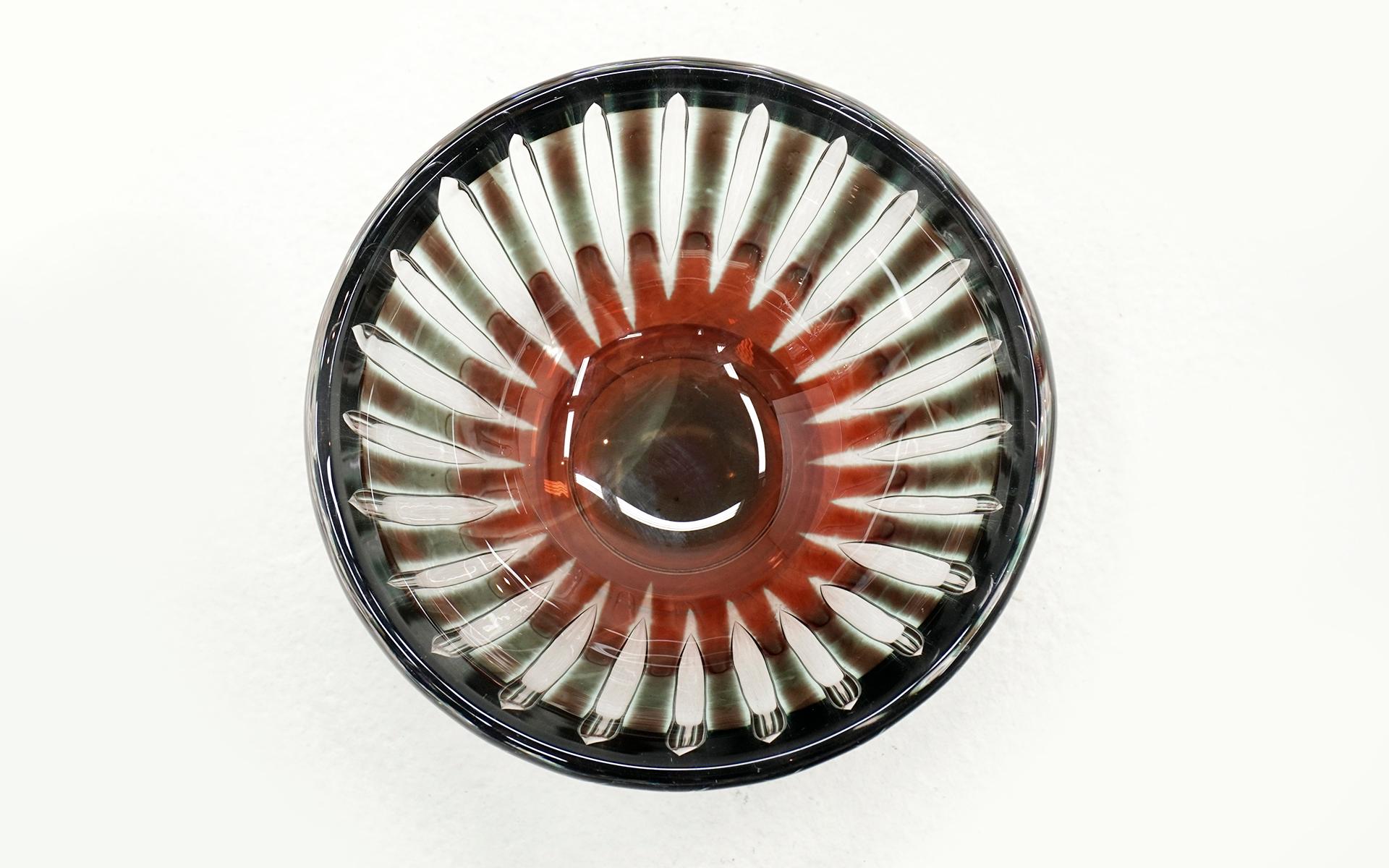 Mid-Century Modern Ariel Bowl by Edvin Ohrstrom for Orrefors, Sweden, Signed on Underside For Sale