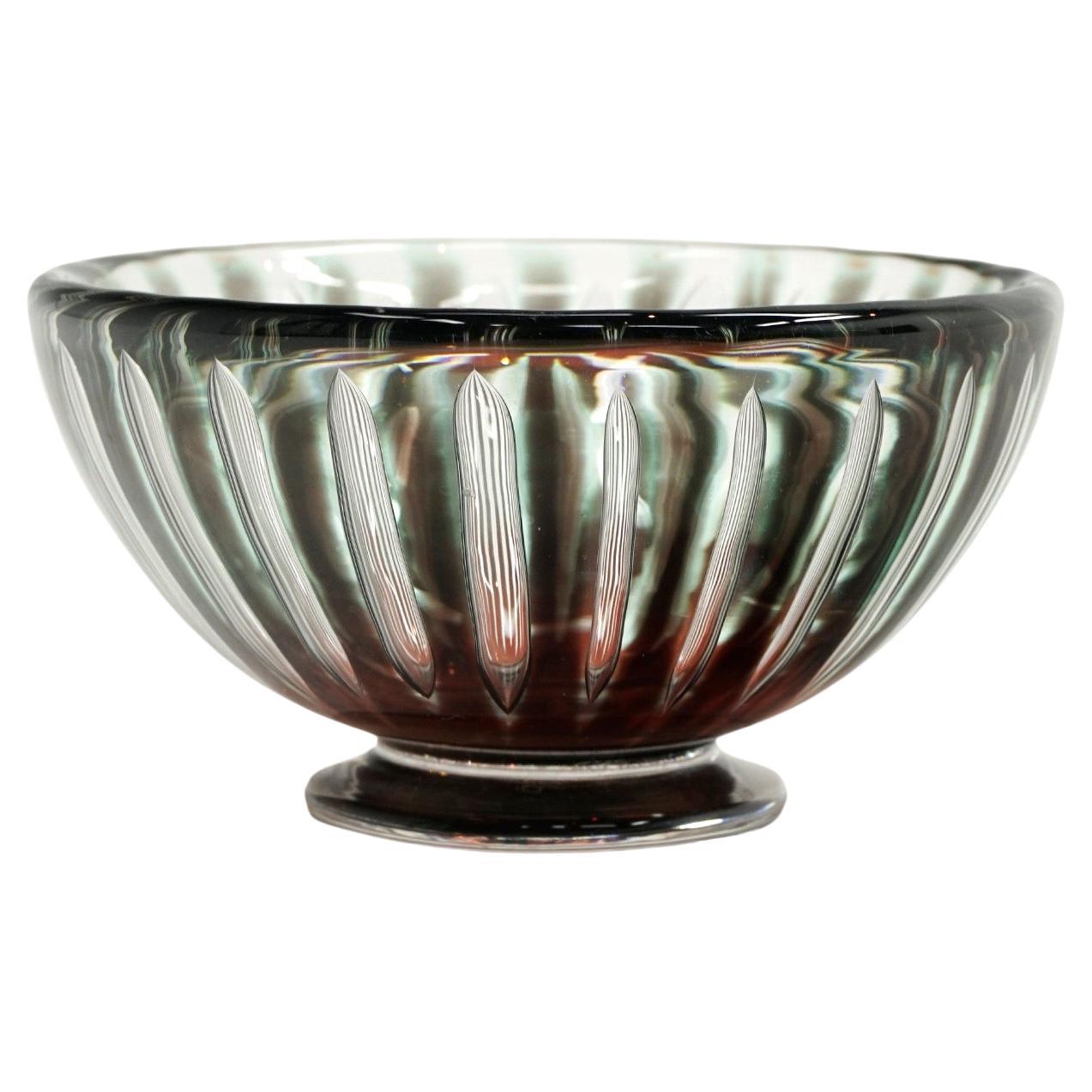 Ariel Bowl by Edvin Ohrstrom for Orrefors, Sweden, Signed on Underside For Sale