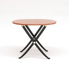 Ariel Ebony Inlaid oval foldable coffee contemporary Table by Giordano Viganò