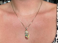 Ariel Enamel Necklace Solid 14K Yellow Gold