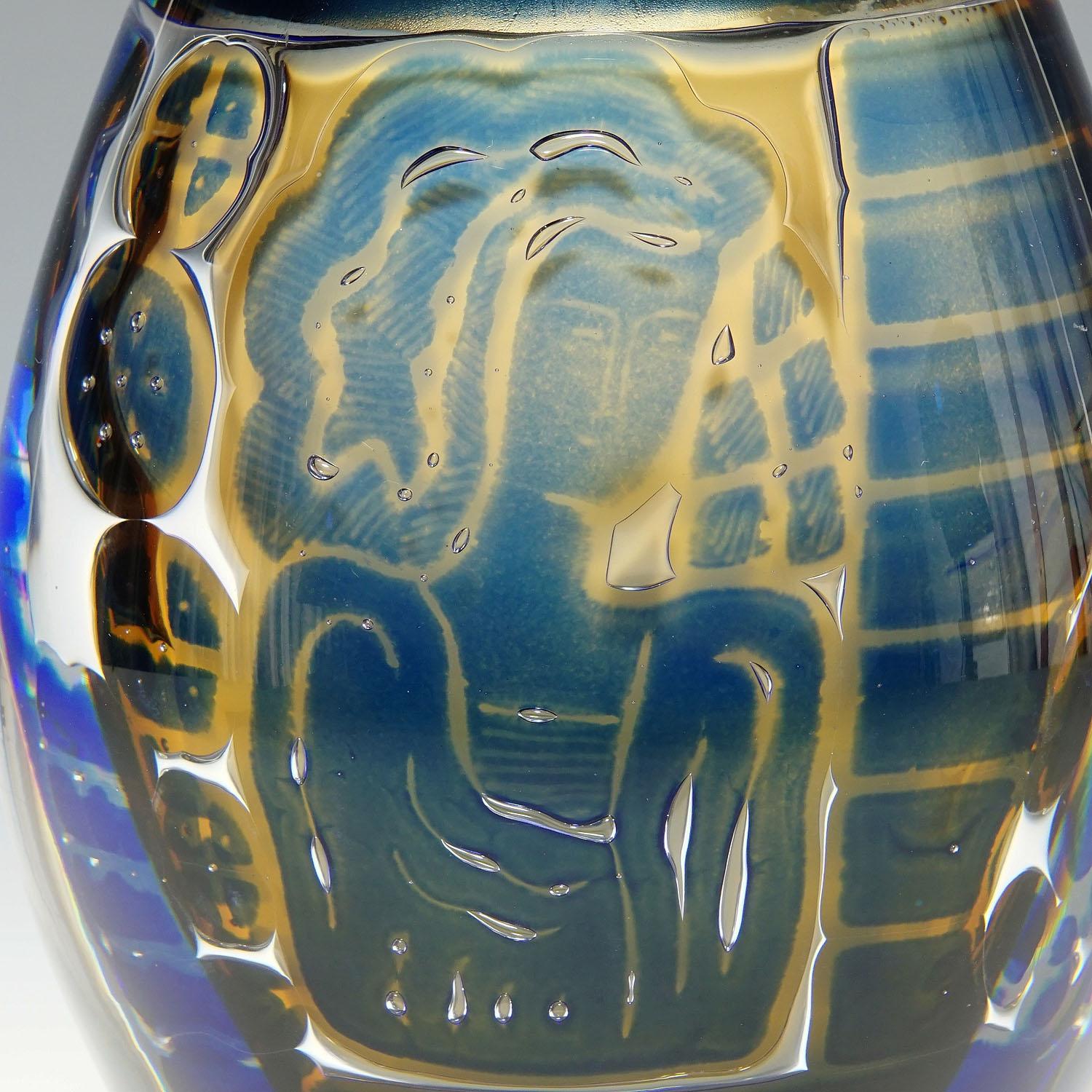 Ariel 'Gondoliere' Vase by Edvin Oehrstroem for Orrefors, Sweden, 1962 In Good Condition For Sale In Berghuelen, DE