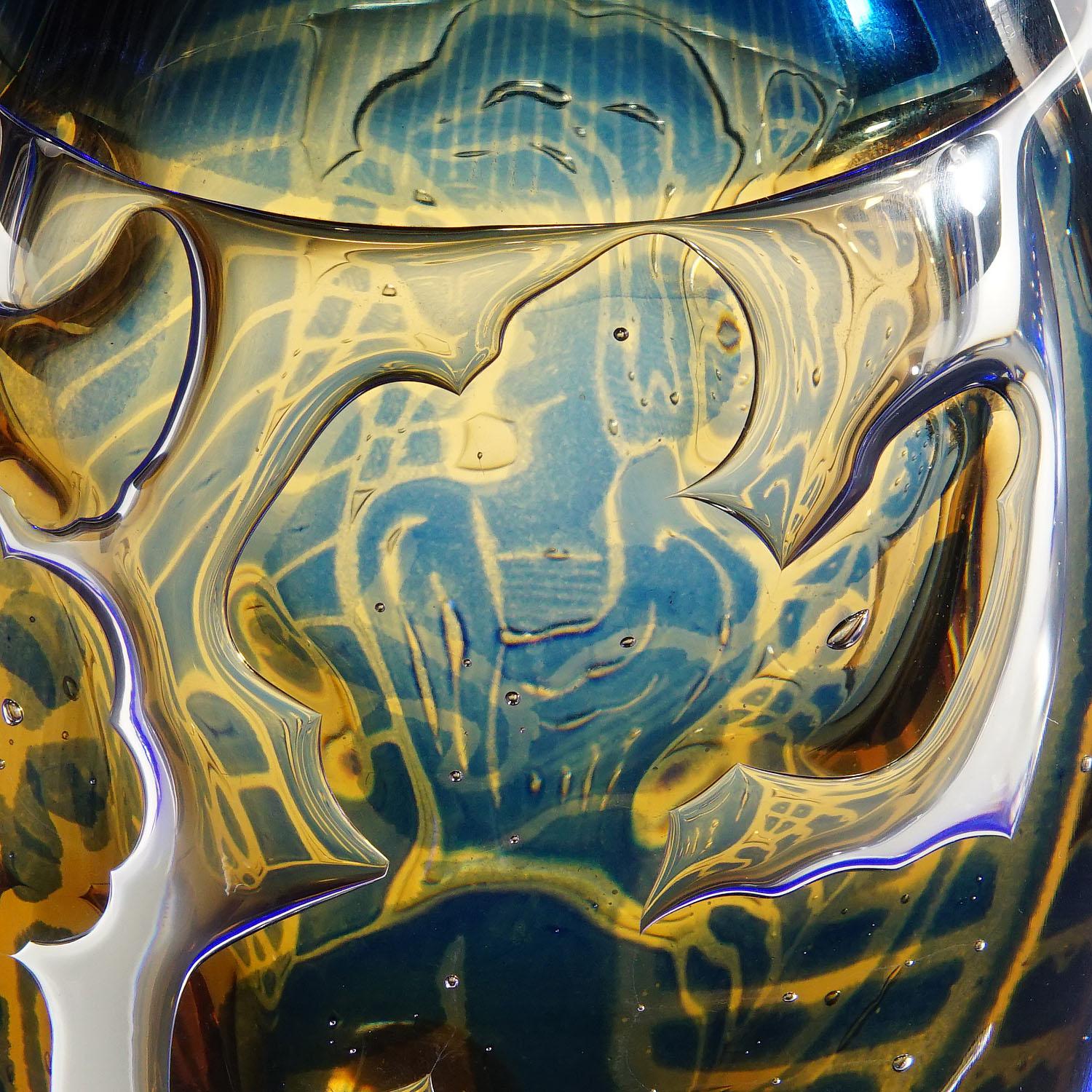 Art Glass Ariel 'Gondoliere' Vase by Edvin Oehrstroem for Orrefors, Sweden, 1962 For Sale