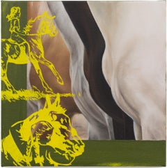 "Horses", Grazing in a Meadow, Contemporary Oil Painting on Canvas
