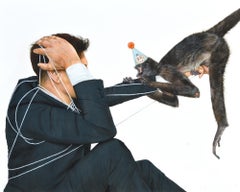 "Tangled" Hyperrealistic Narrative Monkey Acrylic on Canvas Framed Painting