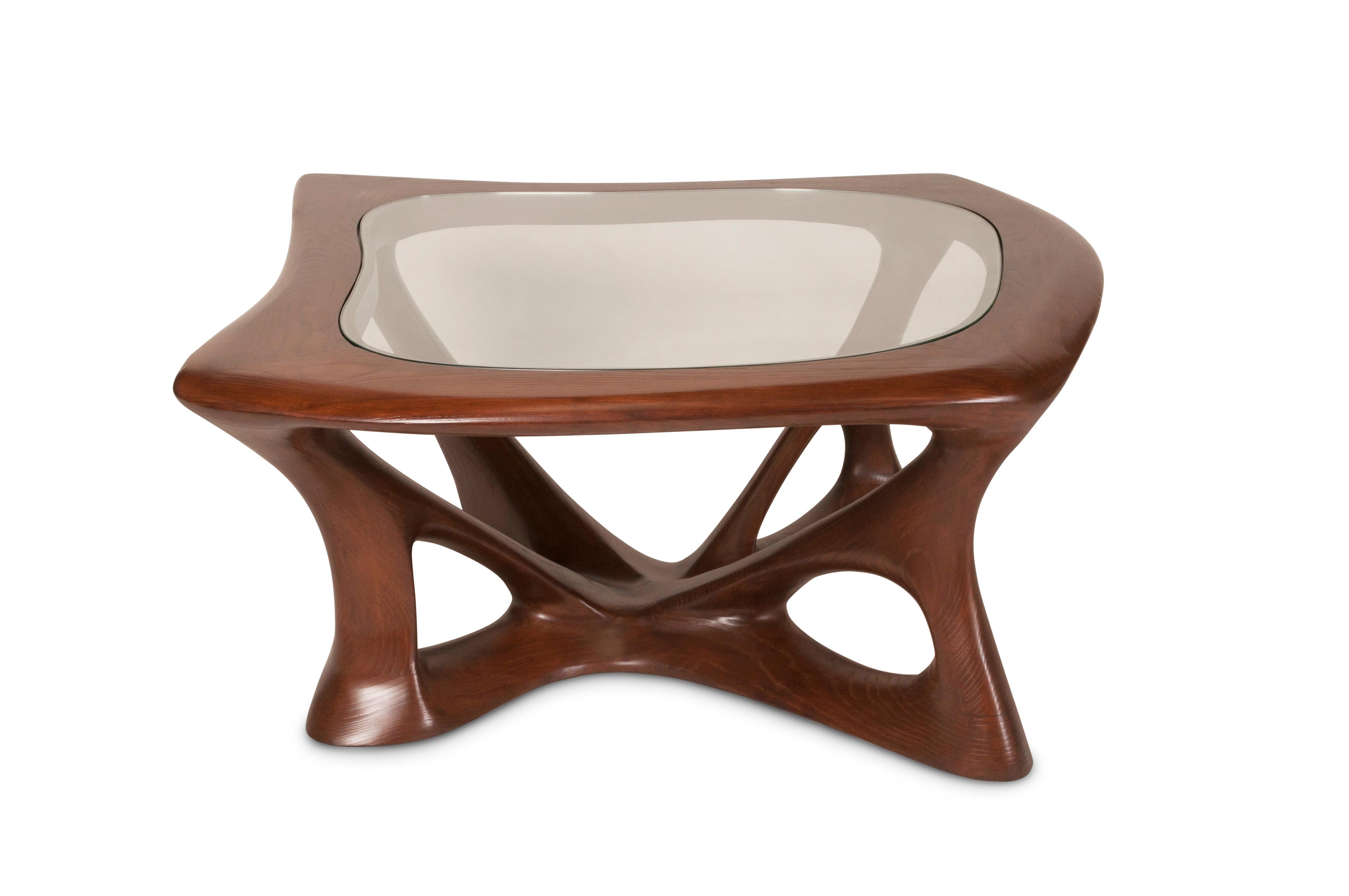 American Ariella Coffee Table, Solid Wood, Walnut Stained For Sale
