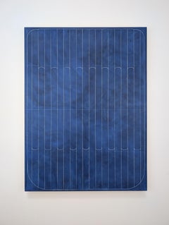 "Blue Laps" 2025 Oil, joint compound, cold wax on panel
