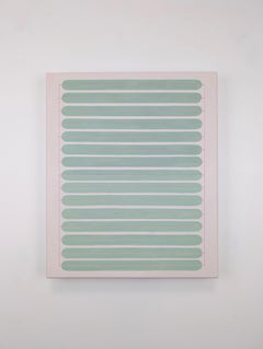 "Green Archive" 2025, Oil, acrylic, joint compound, cold wax on panel