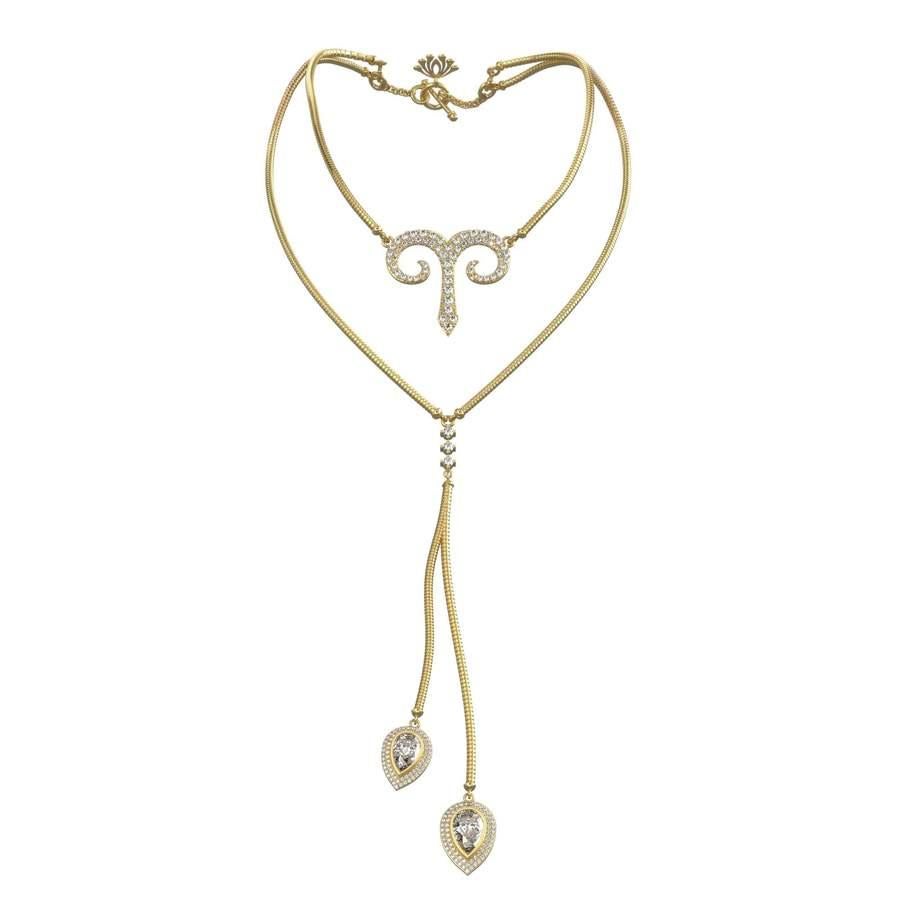 Taglio a goccia Collana zodiacale staccabile Twin Elegance Aries 3 in 1 in vendita