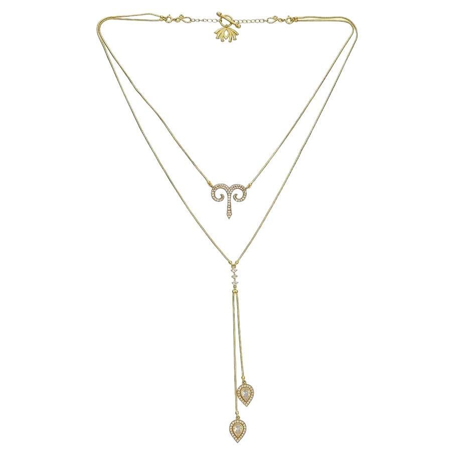 Twin Elegance Aries 3-in-1 Detachable Zodiac Necklace