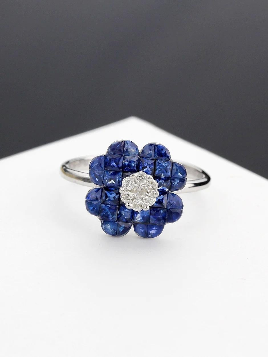 For Sale:  Aries Calm Sapphire-4 Bloom Ring 2