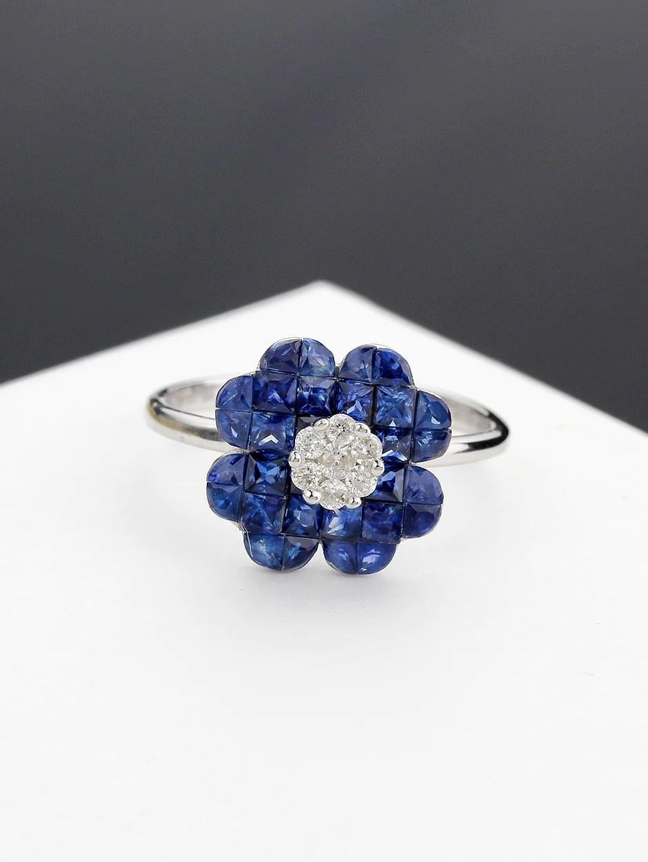 Customizable Aries Calm Sapphire-4 Bloom Ring For Sale at 1stDibs