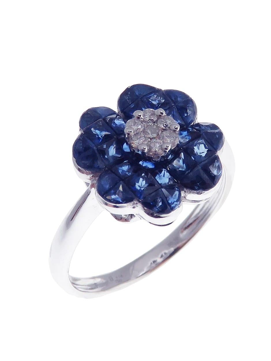 For Sale:  Aries Calm Sapphire-4 Bloom Ring 3