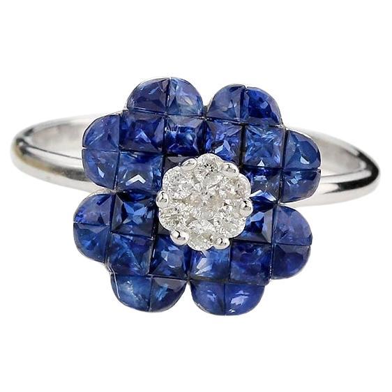 For Sale:  Aries Calm Sapphire-4 Bloom Ring
