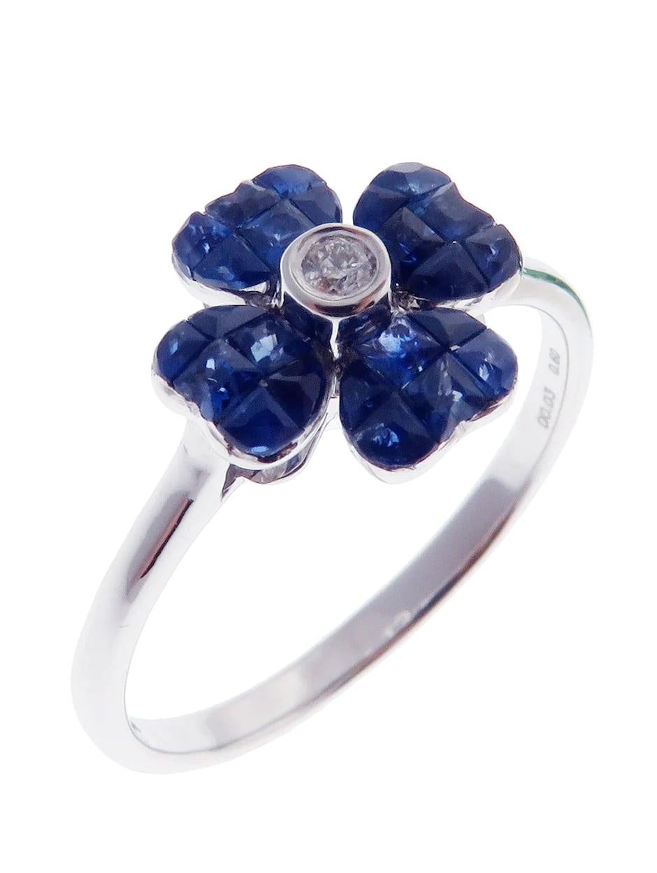 For Sale:  Aries Calm Sapphire Flower Ring 4