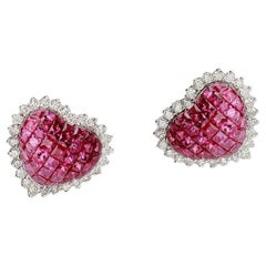 Boucles d'oreilles cœur en rubis Aris Fira