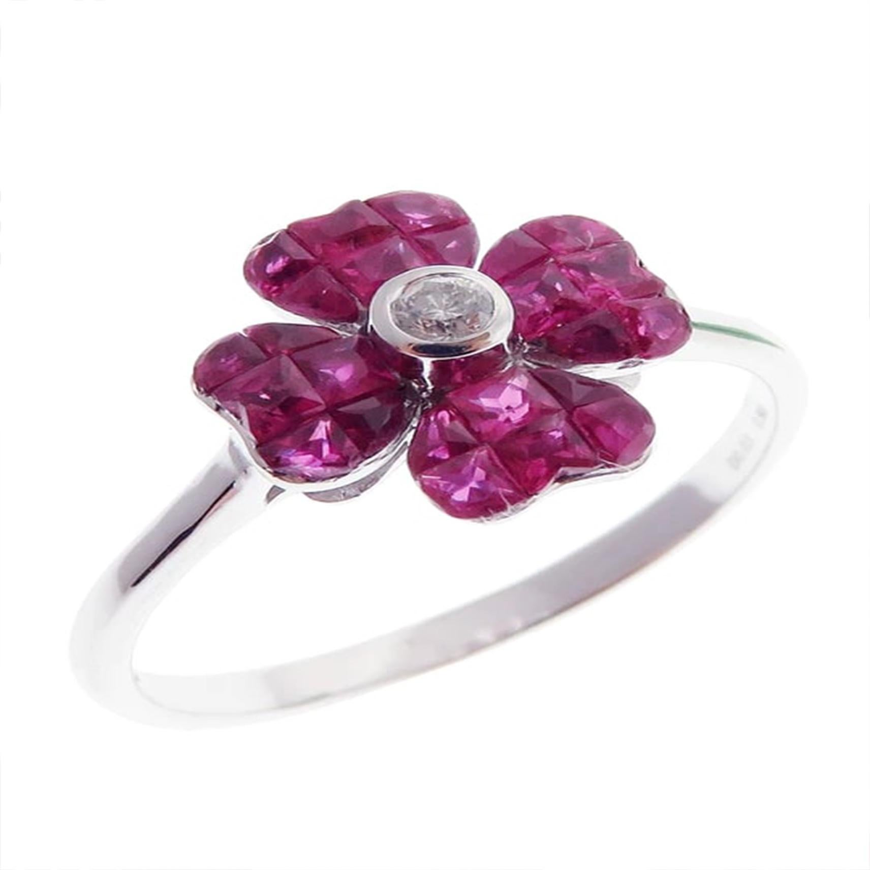 For Sale:  Aries Firey Ruby Flower Ring 3