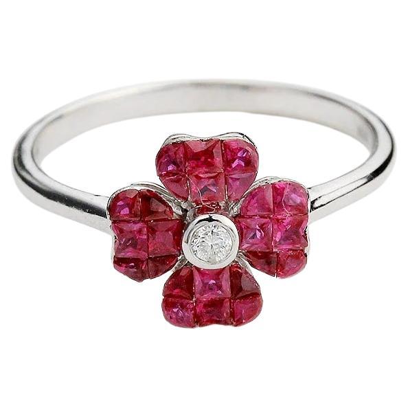 Aries Firey Ruby Flower Ring