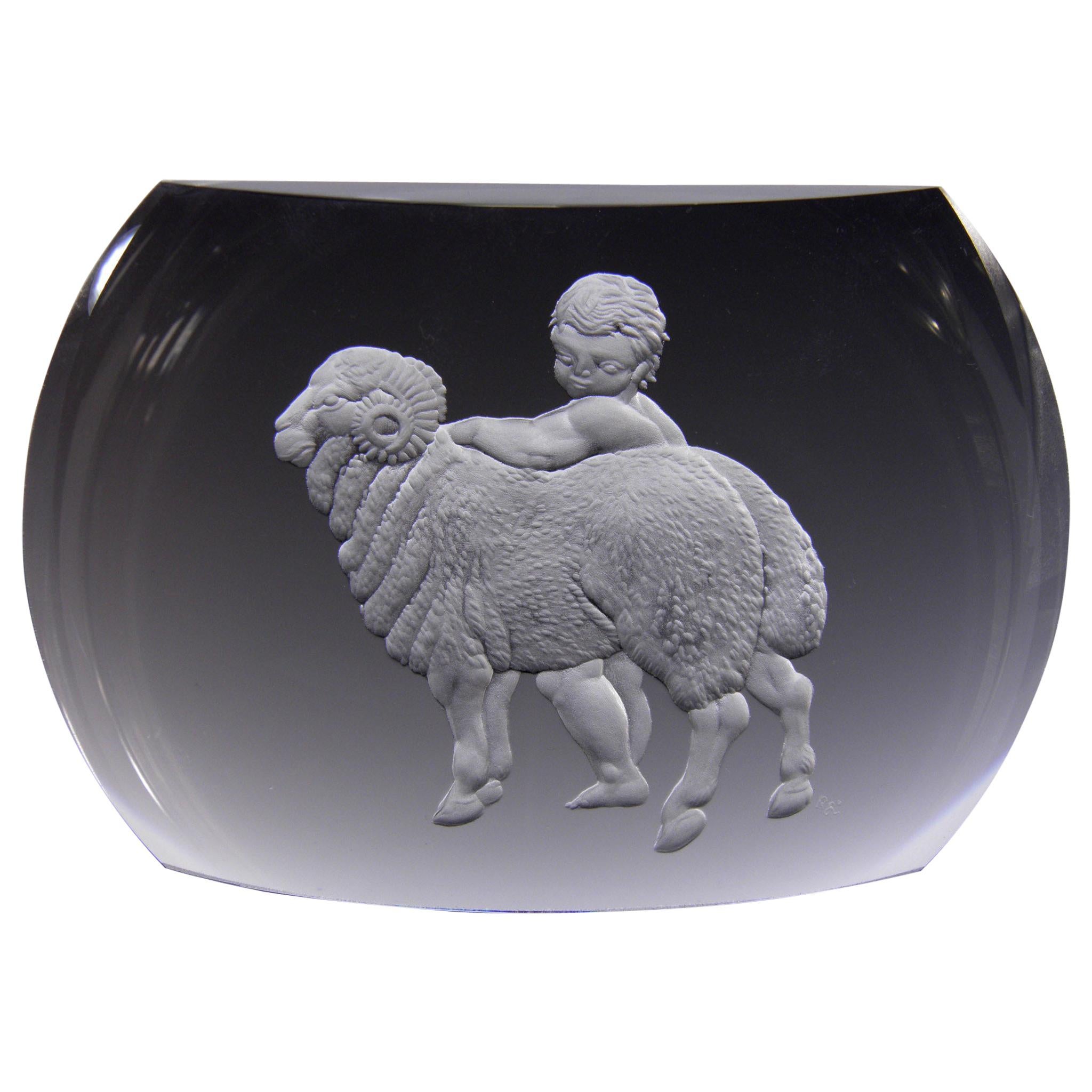 Aries Glass Block Zodiac Signs Panoramic Optical Glass For Sale