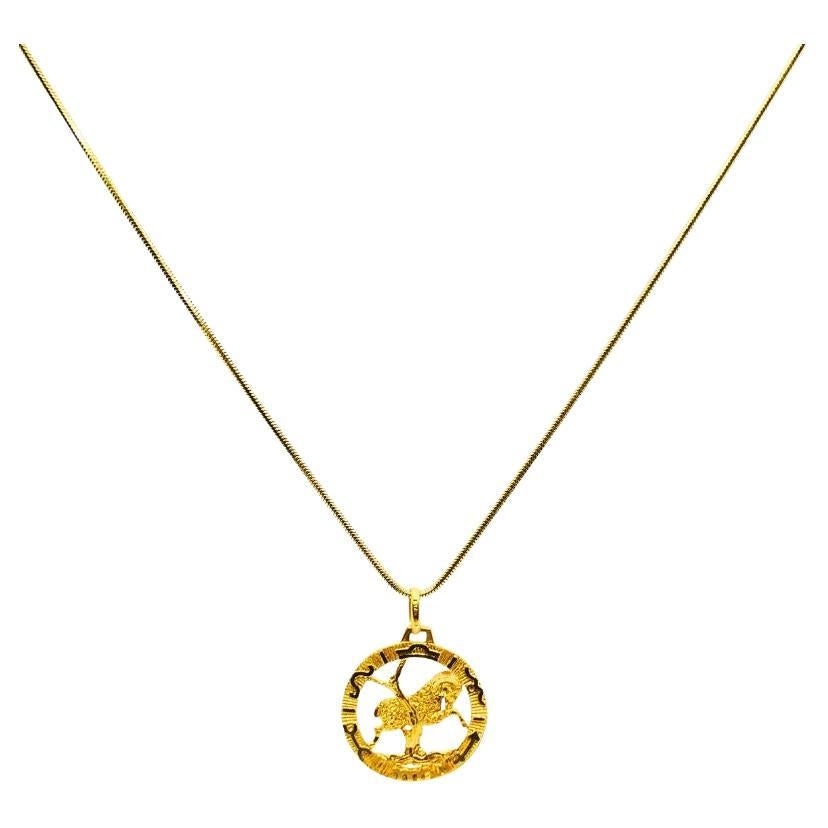 Aries Pendant Gold 18k Zodiac Jewelry 14k Necklace