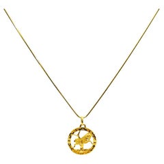 Aries Pendant Gold 18k Zodiac Jewelry 14k Necklace