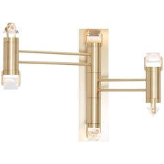 Aries III.I Wall Sconce in Brushed Brass with Faceted Glass and LED lights