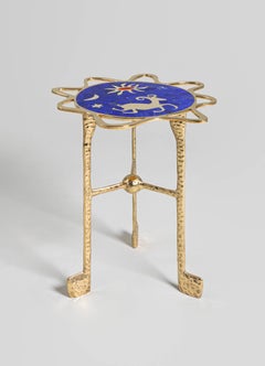 Aries Side Table in Brass with Semi Precious Stones, Viya by Vikram Goyal